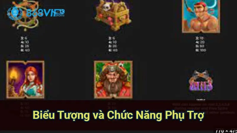 Nổ Hũ Pirate Kingdom Megaways - Cuộc Phiêu Lưu Đầy Kịch Tính 8 bieu-tuong-va-chuc-nang-phu-tro